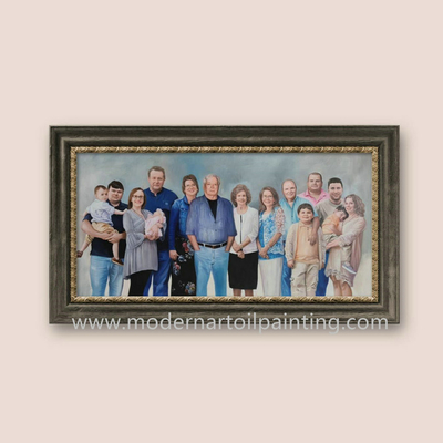 Aile Kişileri Özel Yağlı Gerçekçi Portre Boyama Tatil Hediyesi İçin 40 Cm X 80 Cm