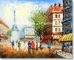 Kalın Yağ Paris Sokak Sahnesi Tuval Boyama Hediyeleri Promosyon Gösterisi Özel Boyut Renk
