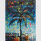 El Boyalı Palet Bıçağı Yağlıboya Deniz Manzarası Meksika Körfezi Duvar Sanatı Dekorasyonu