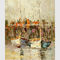 Çerçeveli Palet Bıçağı Yağlıboya Resim, Soyut yelkenli manzara duvar sanatı boyama