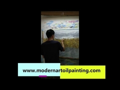 Altın Folyo Boyama Soyut Tuval Duvar Sanatı Dekorasyon için