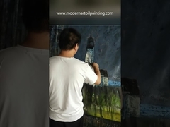 Palet Bıçağı Yağlıboya Tablolar Ev Dekorasyonu İçin Modern Tuval Sanatı