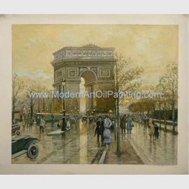 50x60cm Arc De Triomphe Yağlıboya Tablo Paris Eski Sokak Yağlıboya Tablolar