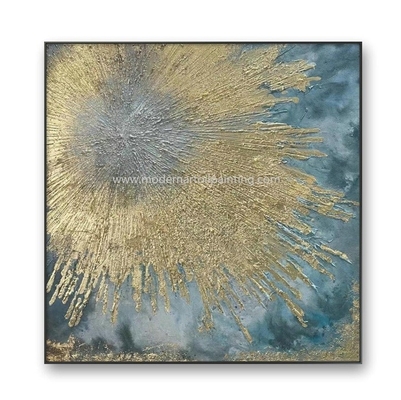 El Yapımı Altın Soyut Sanat Kanvas Tablolar Noel Duvar Süslemeleri için 80 cm x 80 cm