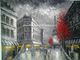 Paris Soyut Resim / Modern Sanat Yağlıboya Resim Eyfel Kulesi Paris Tek Panel