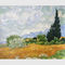 El Yapımı Vincent Van Gogh Yağlıboya Tabloları Selvili Buğday Tarlası Reprodüksiyonu