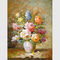 Soyut Çiçekli Natürmort Yağlıboya Tablolar Renkli Çiçekler Vazo Kanvas Tablo