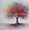 Soyut Renkli Modern Sanat Yağlıboya El Boyalı Ağaç Boyama Oturma Odası Için 32 &quot;X 32&quot;