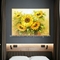 Palet Bıçağı Ayçiçeği Yağlıboyalar Yatak Odası İçin Çiçek Duvar Sanatı Resimleri
