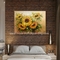 Ayçiçeği Palet Bıçağı Yağlıboya Çiçekler Yatak Odası İçin Duvar Sanatı